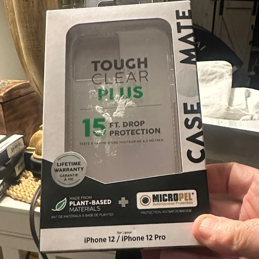 Case-Mate Tough Clear Plus iPhone 12/12 Pro Case with Green Accents